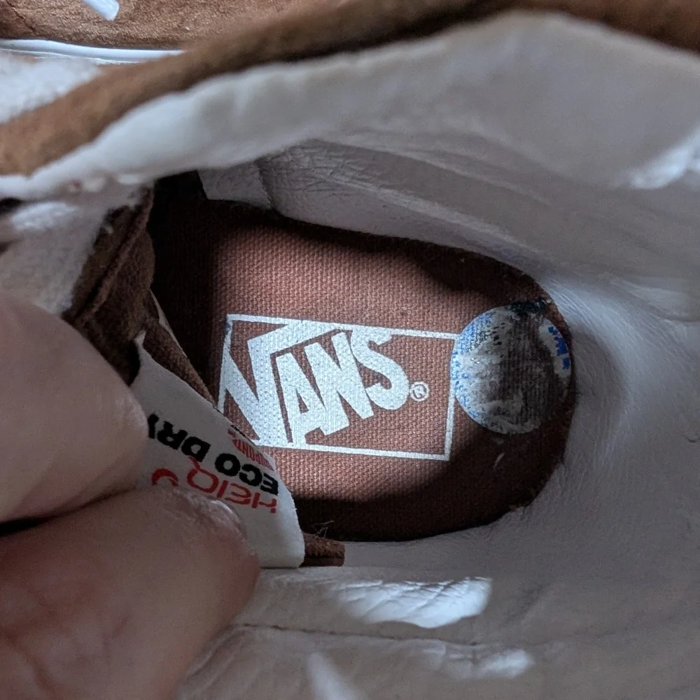 Vans Brown and White High-Top Sneakers Size 6.5 Vintage Inspired - Picture 5 of 7